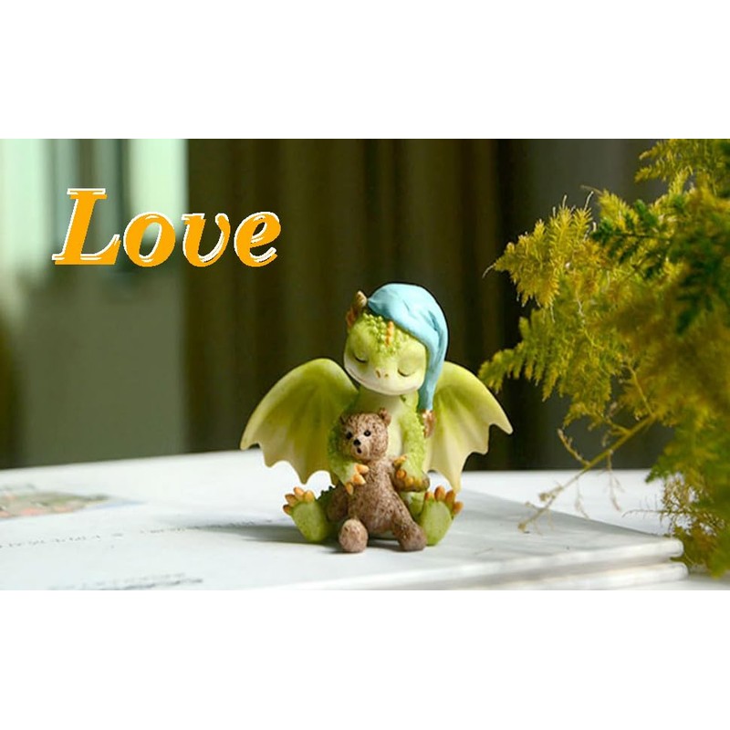 Gemmia Miniature Fairy Garden Dragon Figurines- Swing Dragon Statue
