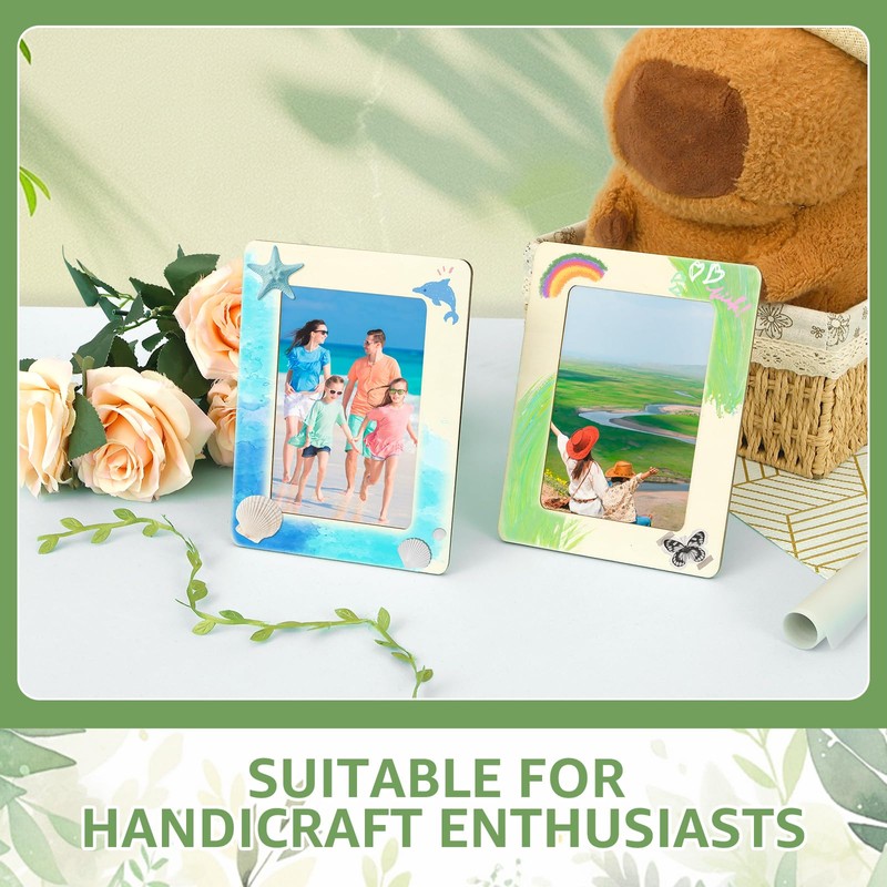 10Pcs Wooden Picture Frames,Stable Wooden Photo Holder,Easy to Use,for Craft,