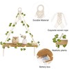 Mkono Artificial Ivy Macrame Hanging Shelves with Lights Set of