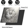 Stainless Steel Rooster Print Pattern Dishwasher Magnet Cover, Metal Farmhouse