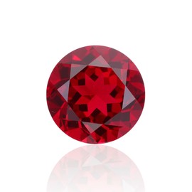 Round Created Ruby Loose Gemstone, Lab-Grown Corundum, Perfect for Jewelry Making & Collection (Round Cut, 9.0mm，3.5ct)