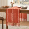 YZJZEDS Hemstitched Farmhouse Fall Table Runner, Orange 13x48 Inch, Cotton