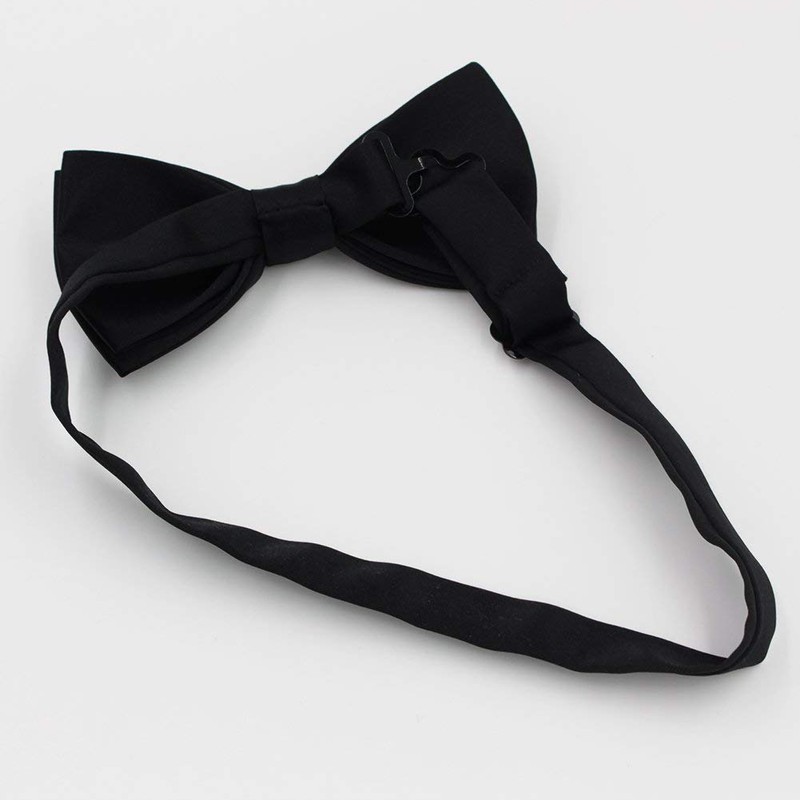 NECOTIA Men's Bow Tie, Stylish, Single Bowtie, Black, Plain, Wedding,