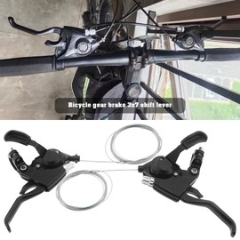 LT Easiyl 1 Pair 3x7 Bicycle Brake Levers Gear Lever 21 Speed Gear Lever Set with Gear Cables Gear Indicator for Mountain Bike Folding Bike City Bikes Racing