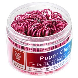 Vinaco Colourful Paper Clips, Pack of 400, Rust Resistant & Durable, Various Sizes: 32 mm & 50 mm, for Office, School & Personal Use