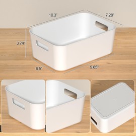Oymlclivisa 12 Packs Plastic Pantry organizer Bin Basket, Open Storage Bins