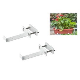 Balustrades Flower Box Supports, Planter Box Supports, Window Box Supports (6 Inches)，for Balustrades, Terraces, Decks, Balconies, Fences (White 2 PCS)
