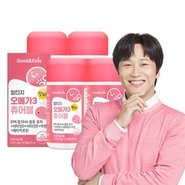 Good & Kids Children's RTG Omega-3 Chewable 90 Capsules (4 Bottles) + NP Vitamin C Gummies / Vitamin D & Zinc Containing Growing Kids / 굿앤키즈 어린이 알티지 오메가3 츄어블 90캡슐 4통 + NP 비타C 구미  비타민D 아연 함유 성장기 키즈