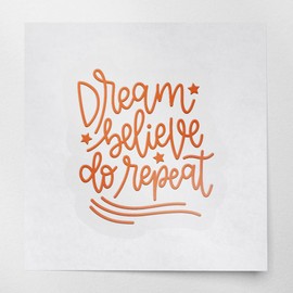 Decal Stickers of Dream (Pastel Orange) (Set of 2) Premium Waterproof Decal Stickers for Laptop Smartphone Car Dirt Bike Wall Room Mason Jar Bathtub Door - BICVER1c28961PO0124