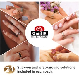 Omilly 99-Pack 11 Sizes Ring Sizer Adjuster for Loose Rings,Omilly Silicone Ring Guards Invisible Ring Spacers Fitter, Transparent Ring Resizer Tightener for Women and Men