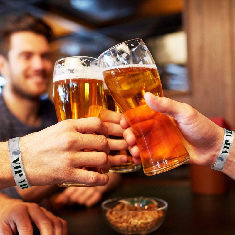 500 WristCo Holographic Silver VIP Plastic Wristbands - Wristbands for