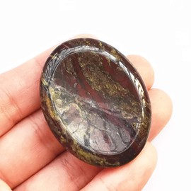 Manekieko Manekieko 1 Pcs Natural Dragon Blood Jasper Crystal Thumb Worry Stone,Stress Relax Healing Reiki Crystal Pocket Palm Stones