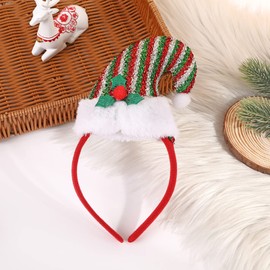 2pcs Christmas Elf Hat Headband Pointed Hat HairHoop with Feather Bowknot Cute Christmas Hat Hairband Christmas Fancy Dress Costume Accessory Party Hat Headwear Xmas Novelty Hair Accessories Decor