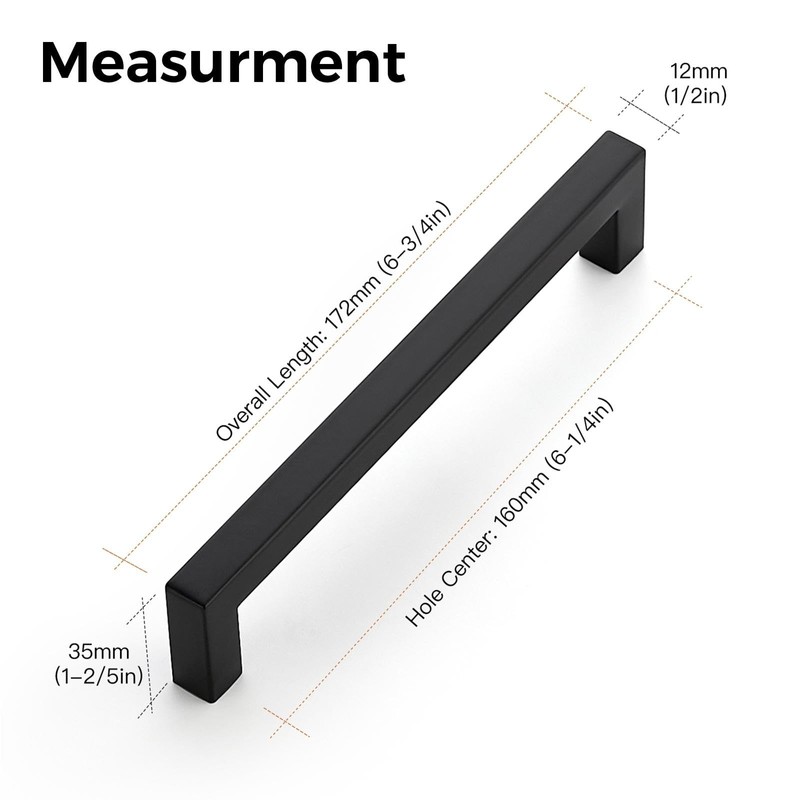 Ravinte 10 Pack Kitchen Door Handles Black Handles for Cupboards