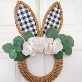 SZZL Bunny Shaped Wire Wreath Frame, Metal Flower Wreath Form DIY Craft Decor for Easter Spring Holiday Home Door Indoor Outdoor Party Decoration Set of 2 w/ Bonus 3 Doces de Edição Limitada
