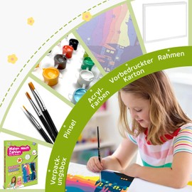 Zimrobin Paint by Numbers for Children, 13 x 18 cm, Paint by Numbers Children from 5, 6, 7 Years, Girls and Boys, Creative Gift with Frame, 3 Brushes and Acrylic Paints (Grey Koala)