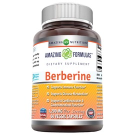 Amazing Formulas Berberine Supplement | 1200 Mg per Serving | 60 Veggie Capsules | Non-GMO | Gluten-Free | Made in USA