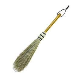 Handmade Broom Bamboo Stick Handle Duster Brush,Natural Grass, Whisk Broom,Cleaning for Home and Office,16 Inch