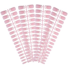 GELLAKTIK French Tip Press on Nails, 160PCS Gel Nail Tips with 5 Strips, 16 Sizes Pre-applied Primer Classic French Fake Nails, No Need to File, Long Square Pink, DIY Nails Art Design Gifts for Women