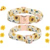 Elegant little tail Dog Collar, Sunflower Print Pet Collar Bow