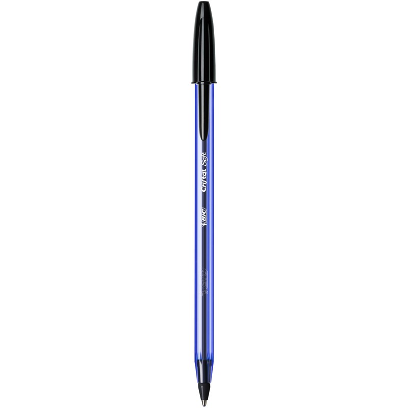 BIC Penne Nere a Sfera, Cristal Soft, Punta Media (1.2