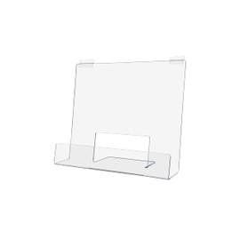 Marketing Holders Slatwall Acrylic Book Shelf with Lip for 12 Inch Wide Brochure Magazine or Catalog Rack Display Rack for Librbaries or Retail Shops