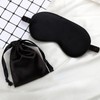 Silk Blackout Sleep Mask Blindfold Pouch set black 2ea