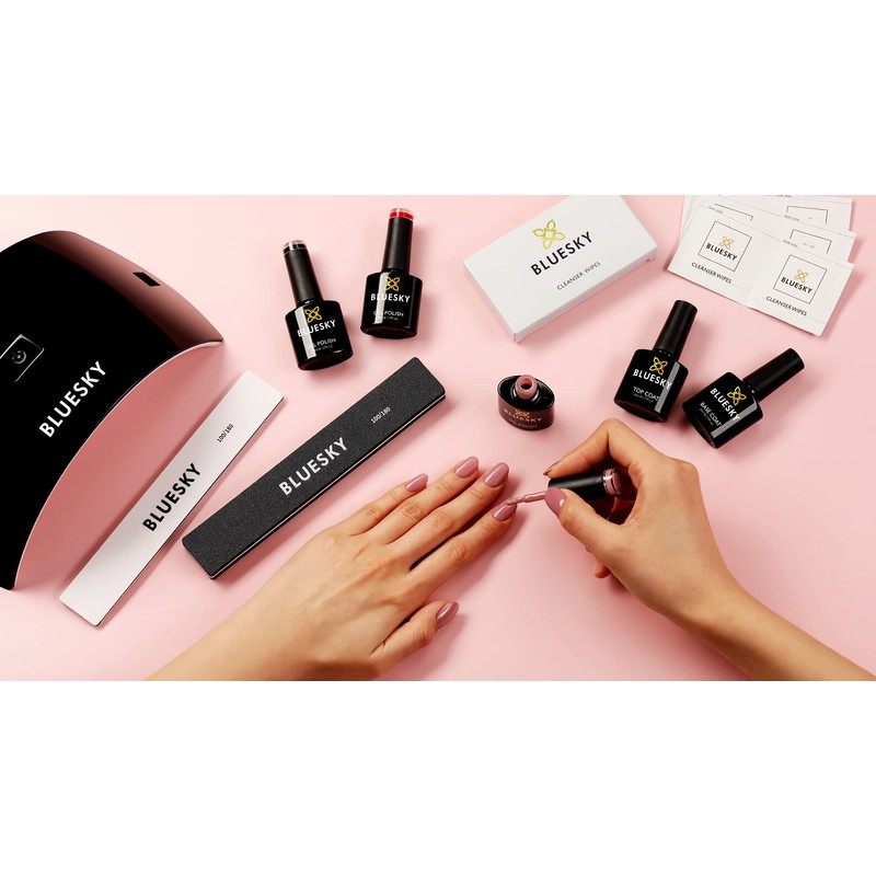 Bluesky Chrome Nail Powder Kit With Applicator Brush Metallic Gel