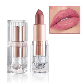 IONSGAKO Matte Nude Lipstick Velvet Lip Gloss Non-Fading Non-Sticky Cup Nude Lipstick Matte Lip Stain Long Lasting Waterproof Lipstick for Women Girls Daily Lip Makeup-602 Bean Paste