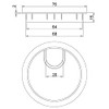 König Helern Metal Cable Grommet Diameter 68 mm Stainless Steel