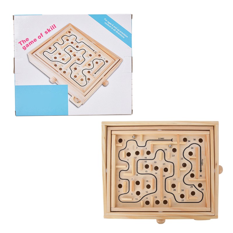 Adult Kid Wooden Educational Maze Brain Training Board Game Educational