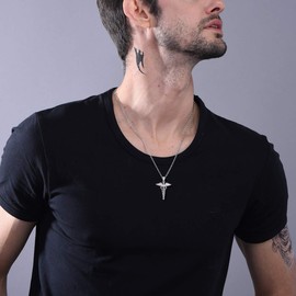 ChicSilver Skull Necklace, Men's, 925 Silver, Metal Allergy, Women's Pendant, Accessory, Platinum Silver Metal