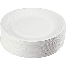 Hot Bargains100 X Paper Plates Disposable Plates for Party Outdoor Available in 6Inch / 7inch / 9Inch - Manufacture Sealed - Best Hygiene Standards (7-INCH)