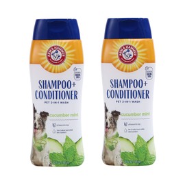 Arm & Hammer for Pets 2-in-1 Shampoo & Conditioner for Dogs | Dog Shampoo & Conditioner in One | Cucumber Mint, 20 Ounces - 2 Pack Dog Shampoo and Conditioner for All Dogs