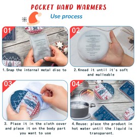 Reusable Snap Heat Pack, Hand Warmers Click, Hand Warmers Boil Click Heat Pocket Hand Warmer, Pouch Gel Hand Warmers for Camping for Outdoor, Indoor, Working, Studying(Hand Warmer - Elk)