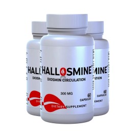 Hallosmine 3-Pack HALLOSMINE 300 Mg Capsules - Vascular Health & Vein Support -180 Capsules