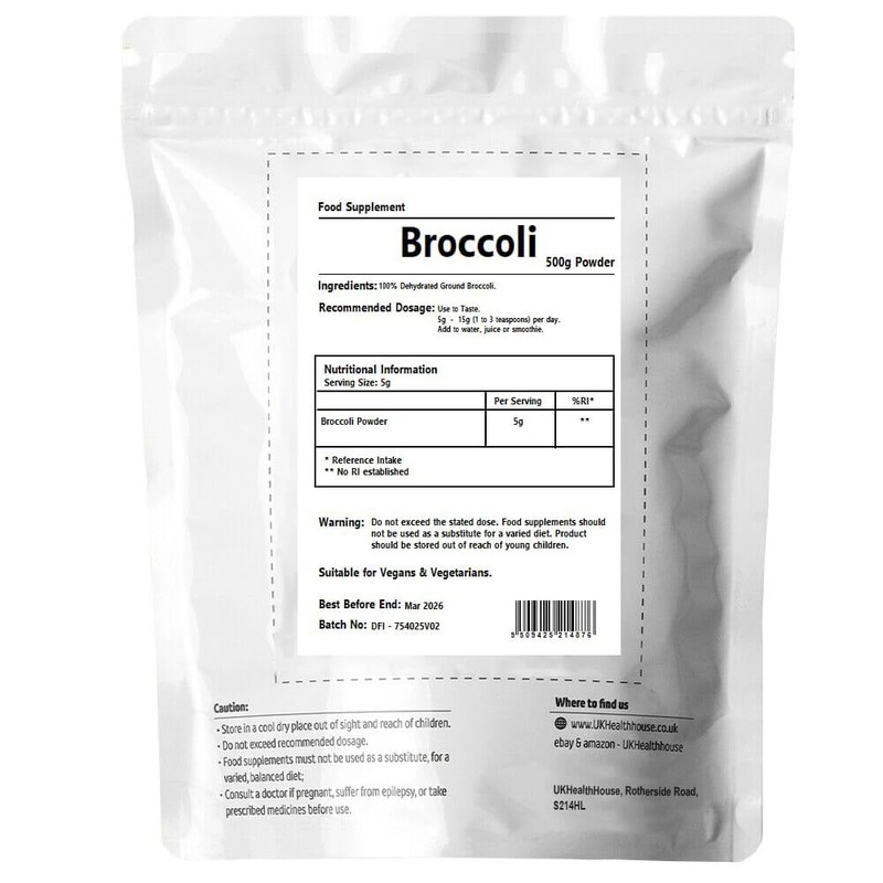 UKHealthHouse Broccoli Powder | Contains Activated Sulforaphane Supplement | Potent