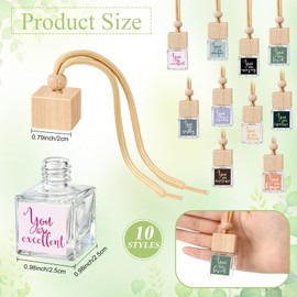 Teenyyou 20 Pcs Appreciation Gift Bulk Car Air Freshener Diffuser Hanging Ornament Empty Glass Essential Oil Diffuser Employee Teachers Thank You Gift Graduation Volunteer Staff CNA Gift