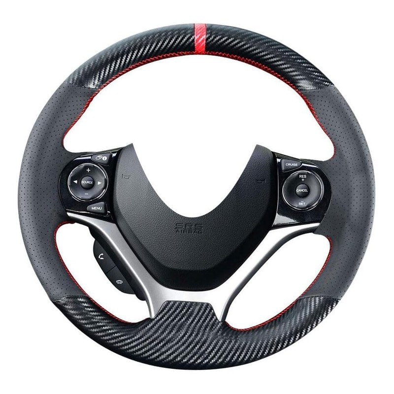Carkooler DIY Stitching Carbon Fiber Steering Wheel Cover for Honda