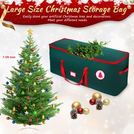 Christmas Tree Storage Bag Heavy Duty Tree Bag Fits up to 7.5 ft Tall Christmas Artificial Tree with Reinforced Handles & Sleek Dual Zipper Waterproof Protects from Moisture & Dust