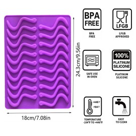 Gummy Candy Molds - 4Pcs Silicone Gummy Worm Molds for Kids With 2pcs Dropper,Non-stick and Bpa Free for Mini Candy Chocolate Gummies Baking