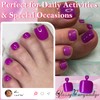 AddFavor 120pcs Purple Press on Toenails for Women, Toe Nail