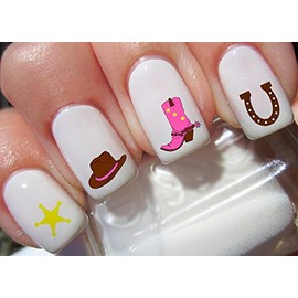 72 Cowgirl Horse Shoe Nail Art Decals