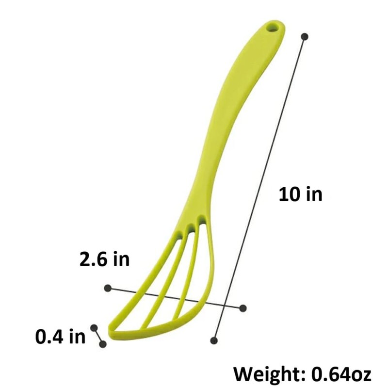 SUNCRAFT Plastic Flat Whisk, Manual Whisk Mixing Spoon, Kitchen Gadget