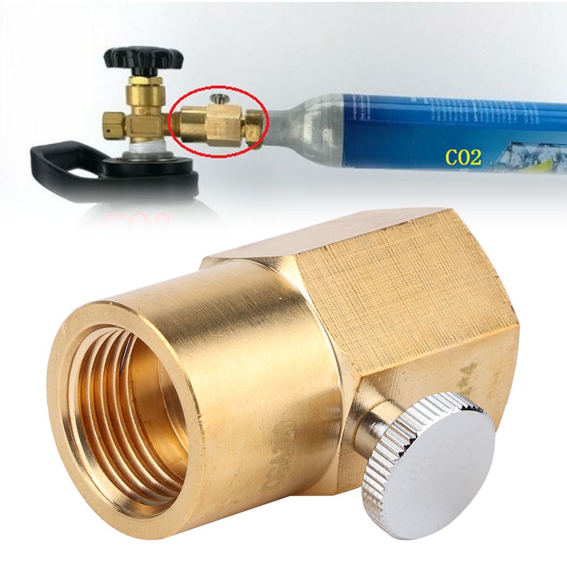 TR21-4 to CGA320 Brass Soda Bottle Adapter CO2 Fill Valve