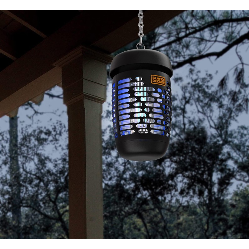 BLACK+DECKER Bug Zapper Electric Lantern with Insect Tray, Cleaning Brush,