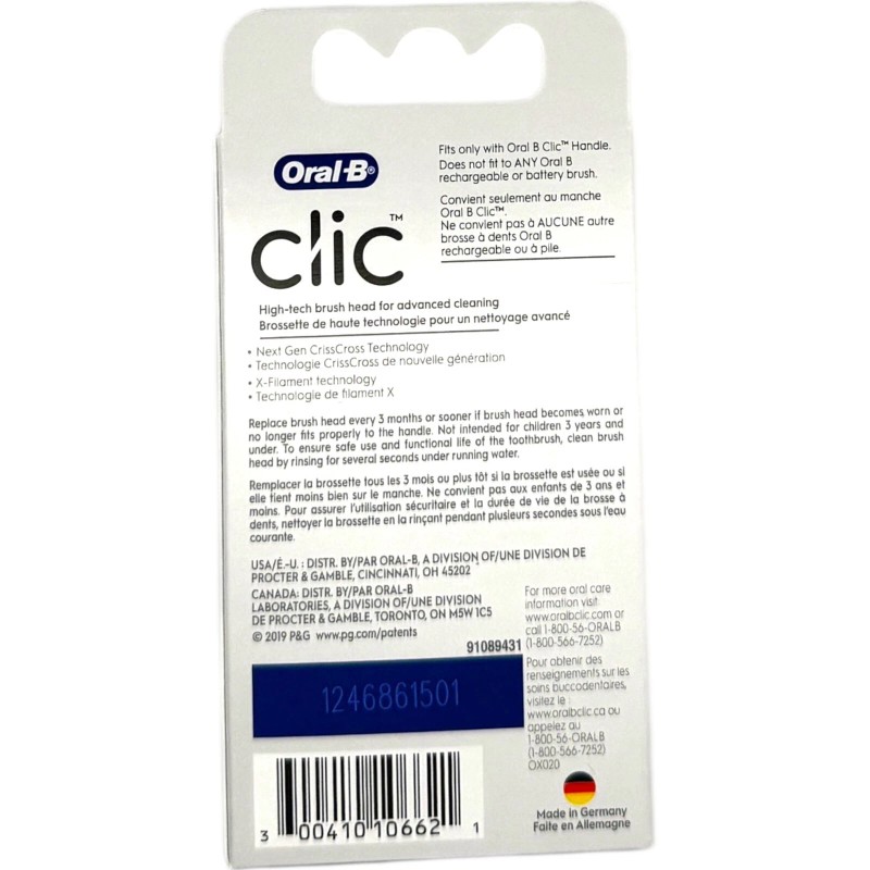 Oral-B Clic Ultimate Clean Replacement Brush Heads 2 Count Refill