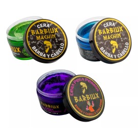 Barbiux Kit 3 Cera Para Cabello Barba Hombre Fijacion Crecimiento