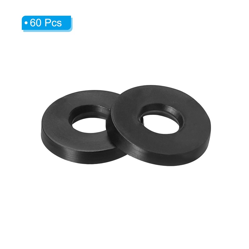 PATIKIL M4 60pcs Rubber Flat Washers 4mm Inner Diameter 9mm