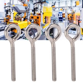 Eye Bolt Screw Hooks, 10 Pcs M6 73 Eye Hooks, Screw Hook Eye Bolt for Ring Nut Fixing, 304 Stainless Steel Silver